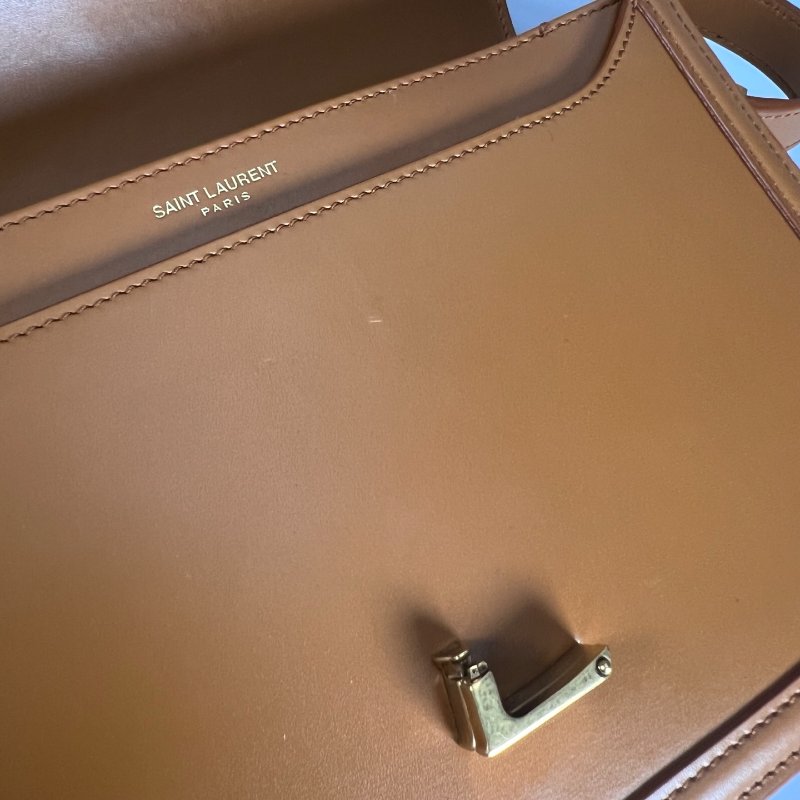 YSL 634305  焦糖皮革方形側肩包-8