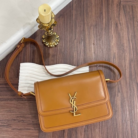YSL 634305 焦糖皮革方形側肩包