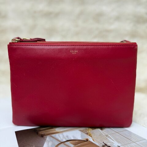 Cine Trio 三合一 大號光滑小羊皮肩背包