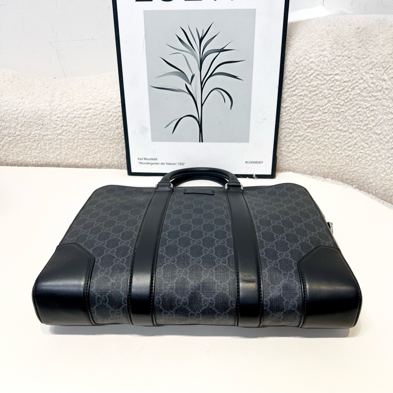 古馳/Gucci 98🆕男士黑色老花手提公文包 單肩包 無肩帶 底長36cm-1