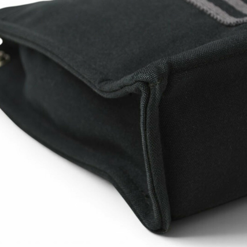 Hermes 手提包，HERMES Fourre-Tout PM，手提包，帆布，黑色，灰色-9