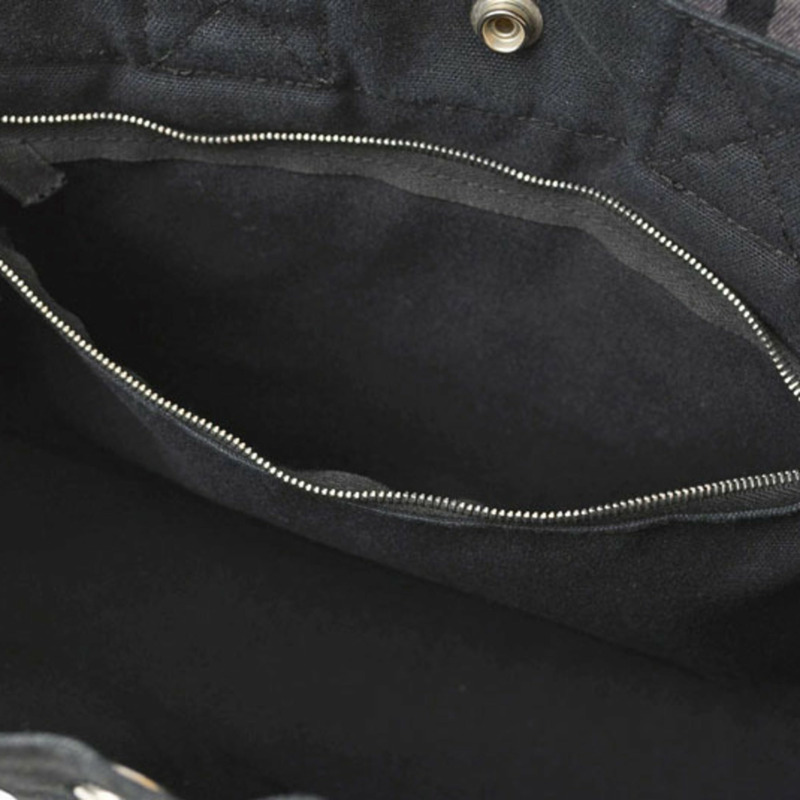 Hermes 手提包，HERMES Fourre-Tout PM，手提包，帆布，黑色，灰色-11