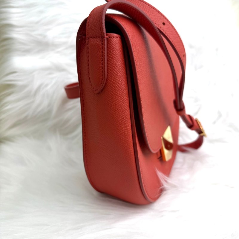 CELINE TROTTEUR 紅色牛皮 中號 金扣-2