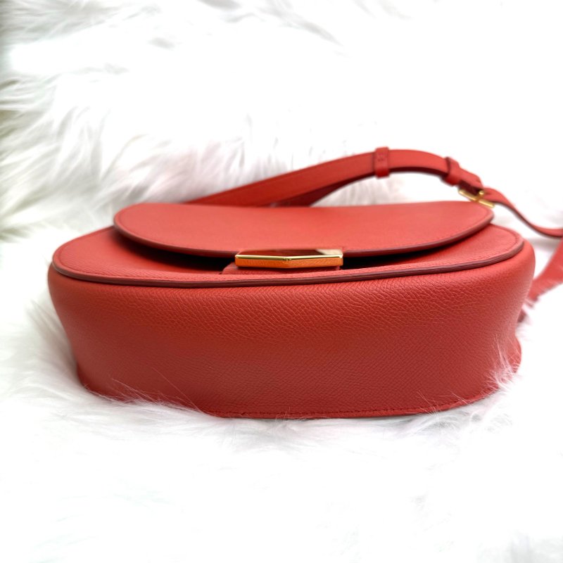 CELINE TROTTEUR 紅色牛皮 中號 金扣-4