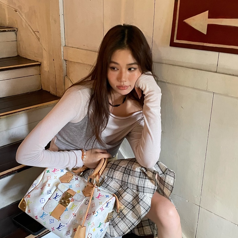 【收藏級別✨ LV玩家必入款😆全網最低價❗️】LV村上隆白三彩Speedy30枕頭包｜手提包-1