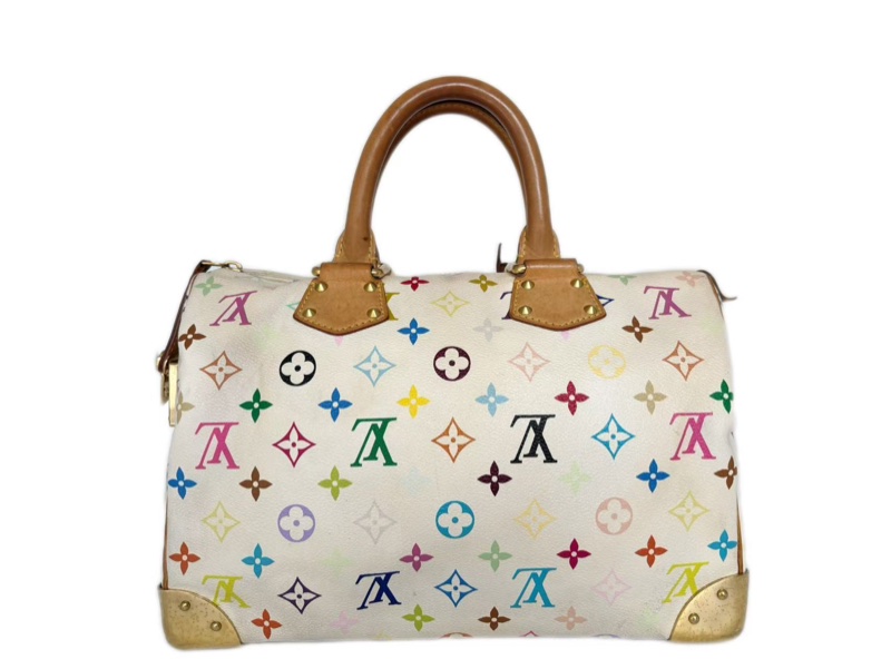 【收藏級別✨ LV玩家必入款😆全網最低價❗️】LV村上隆白三彩Speedy30枕頭包｜手提包-6