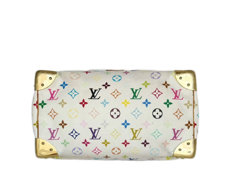 【收藏級別✨ LV玩家必入款😆全網最低價❗️】LV村上隆白三彩Speedy30枕頭包｜手提包-9