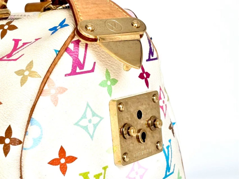 【收藏級別✨ LV玩家必入款😆全網最低價❗️】LV村上隆白三彩Speedy30枕頭包｜手提包-11