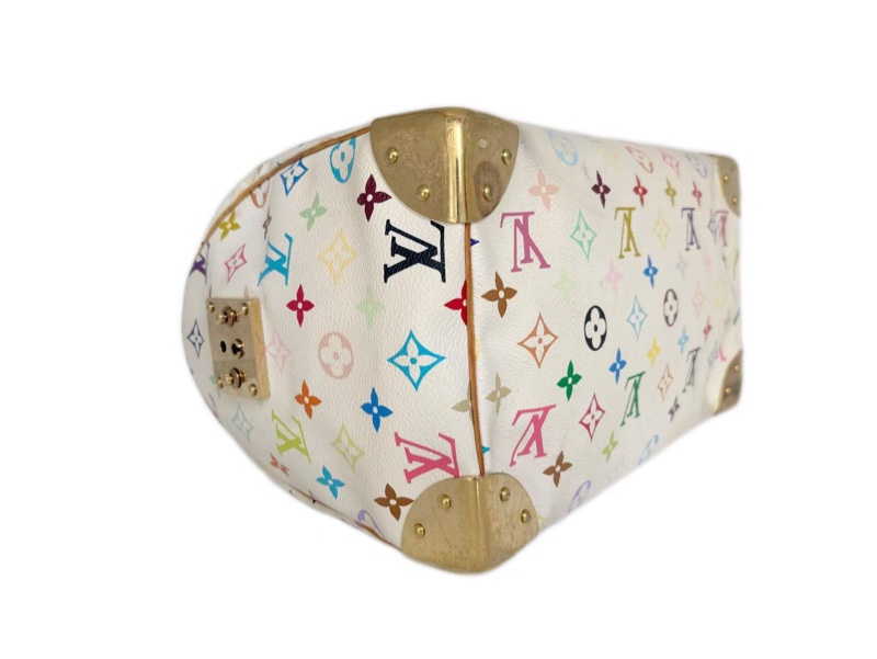 【收藏級別✨ LV玩家必入款😆全網最低價❗️】LV村上隆白三彩Speedy30枕頭包｜手提包-14