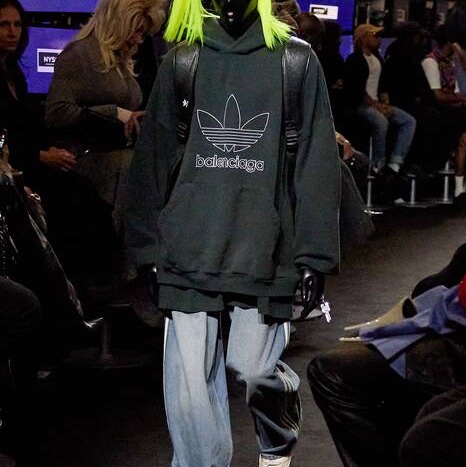 近全新 巴黎世家 adidas 23SS 秀款 LARGE BAGGY 牛仔褲 S碼 藍-1