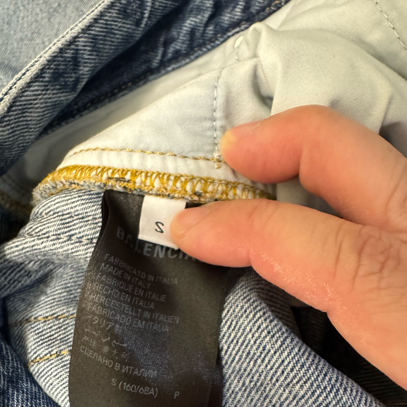 近全新 巴黎世家 adidas 23SS 秀款 LARGE BAGGY 牛仔褲 S碼 藍-8