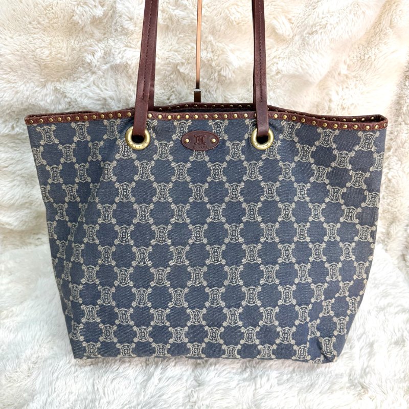 Celine Paris Macadam 藍色 老花 牛仔布-1