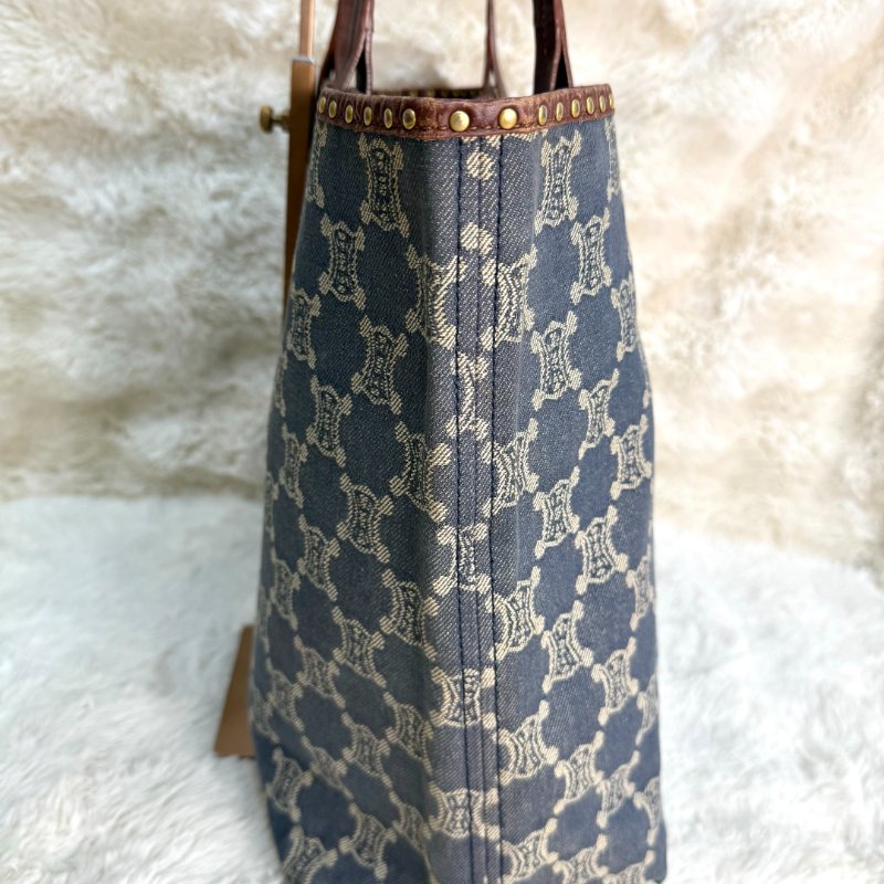 Celine Paris Macadam 藍色 老花 牛仔布-4