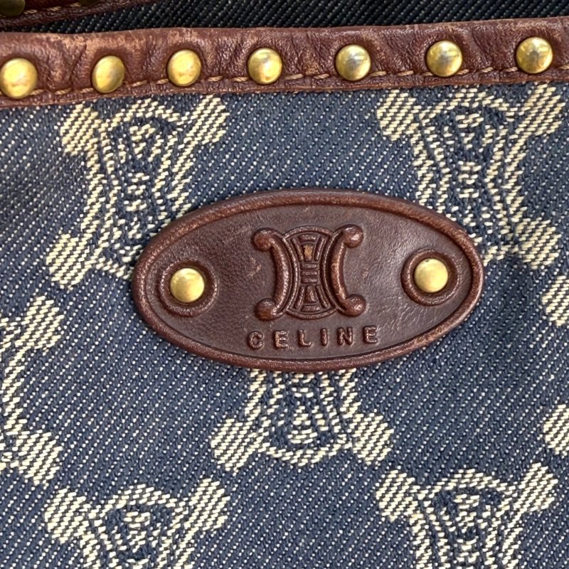 Celine Paris Macadam 藍色 老花 牛仔布-7