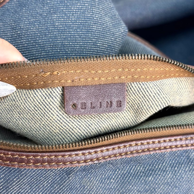 Celine Paris Macadam 藍色 老花 牛仔布-8