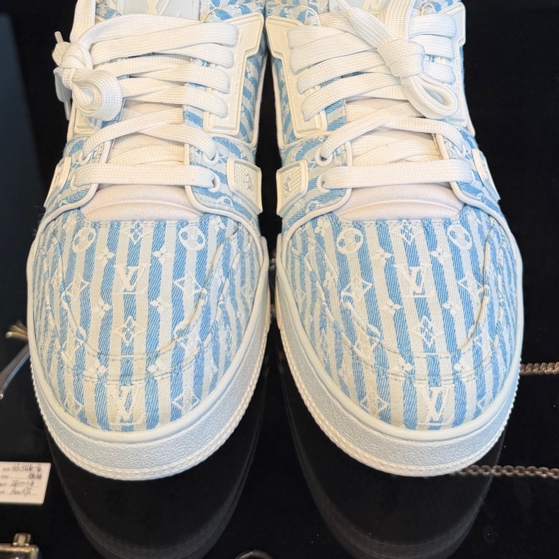 Louis Vuitton Trainer 帆布白藍條紋-4
