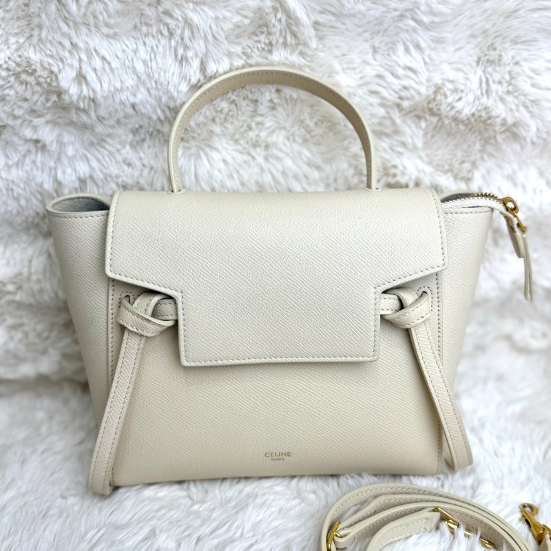 CELINE Belt 奶油白鯰魚包-0