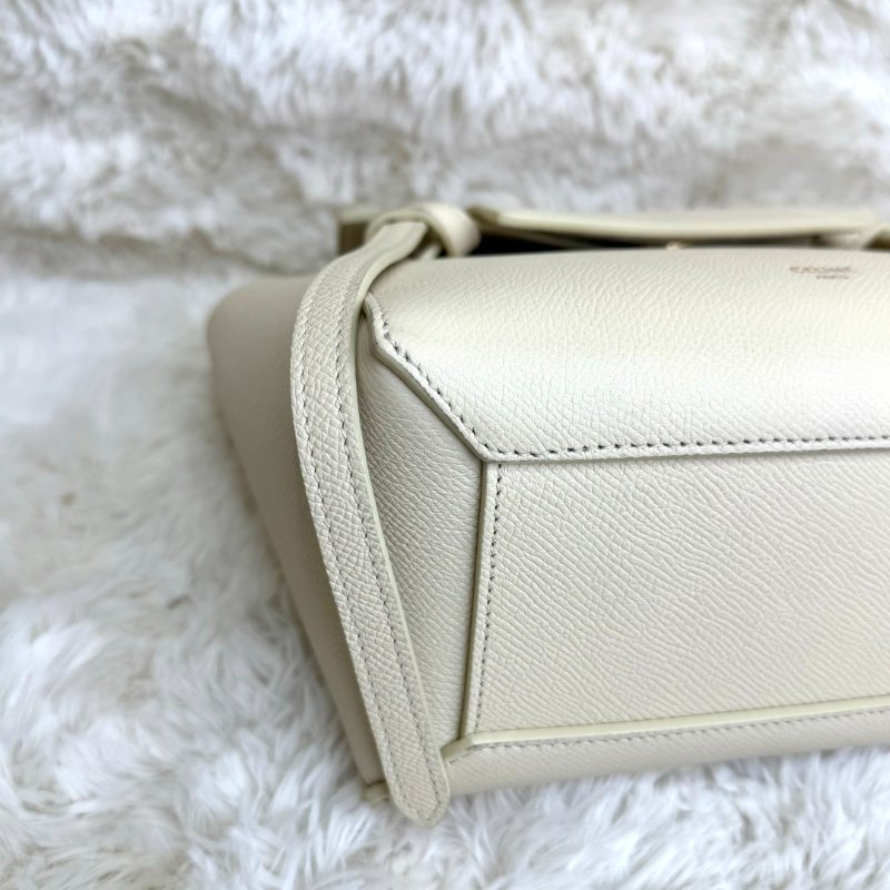 CELINE Belt 奶油白鯰魚包-4