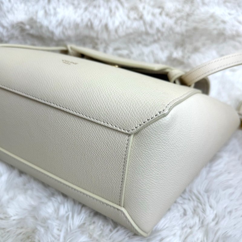 CELINE Belt 奶油白鯰魚包-5