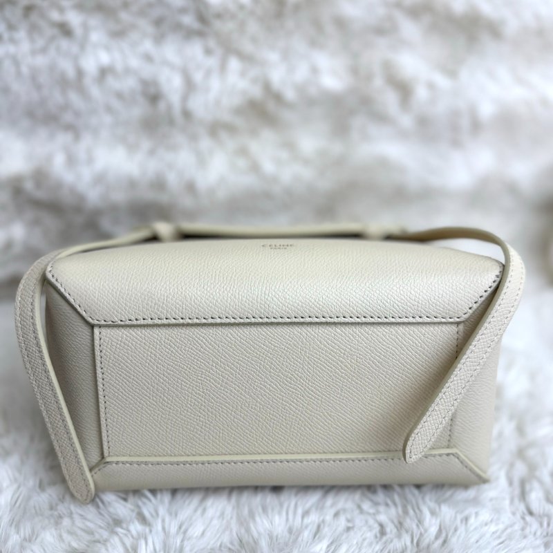 CELINE Belt 奶油白鯰魚包-6