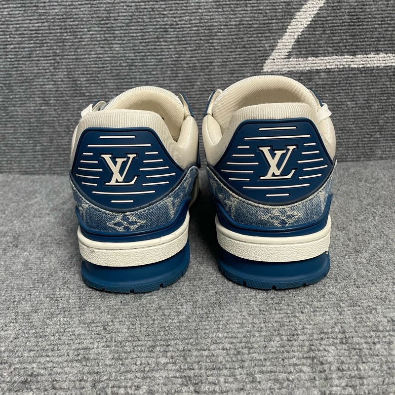 LV路易威登 白藍色老花trainer板鞋41.5碼=7.5碼-2