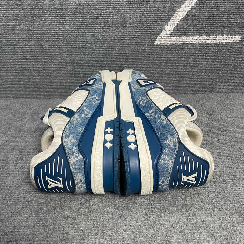 LV路易威登 白藍色老花trainer板鞋41.5碼=7.5碼-4