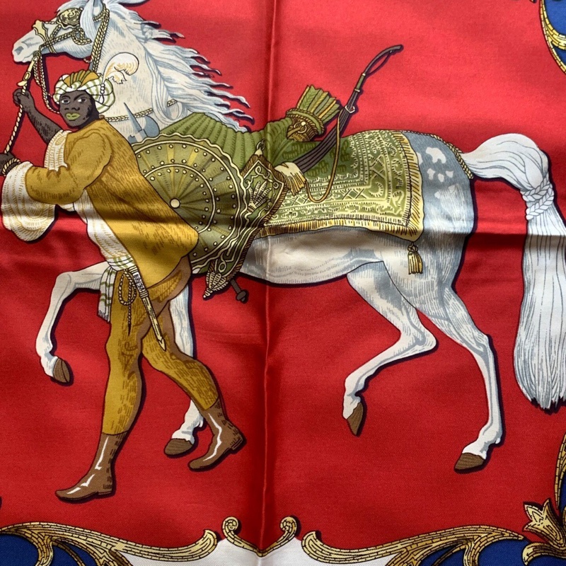 【全網最低價✨適合送禮】愛馬仕中古HERMES絲巾 Cheval Turc土耳其馬-4
