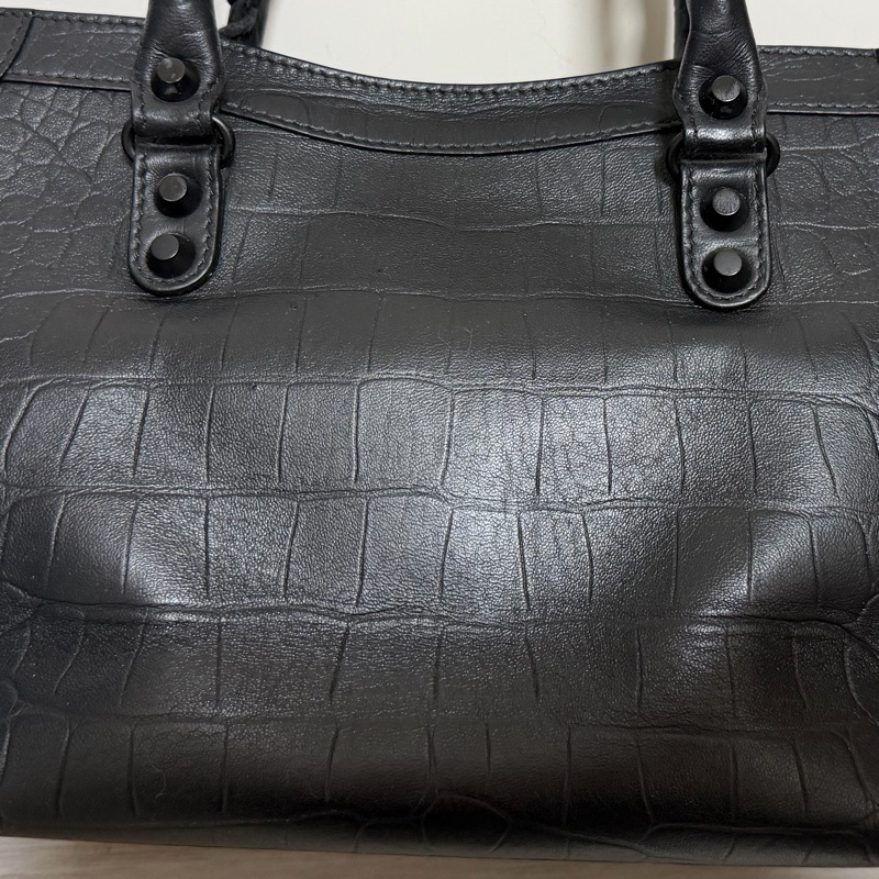 Balenciaga S city 壓紋機車包-10