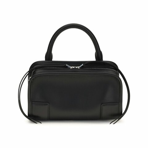【LOEWE 羅威】Mini Amazona 180 迷你 柔軟小牛皮 手提包 斜背包 黑色