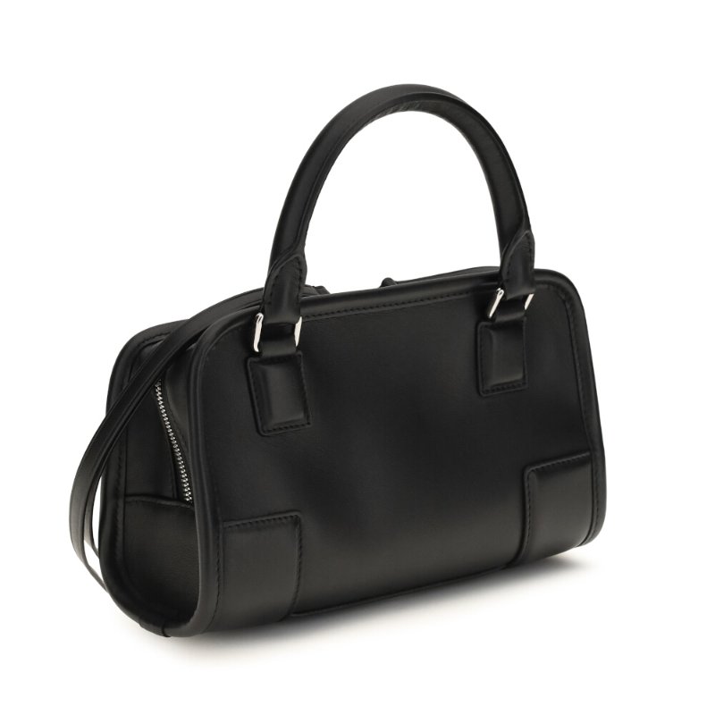 【LOEWE 羅威】Mini Amazona 180 迷你 柔軟小牛皮 手提包 斜背包 黑色-3