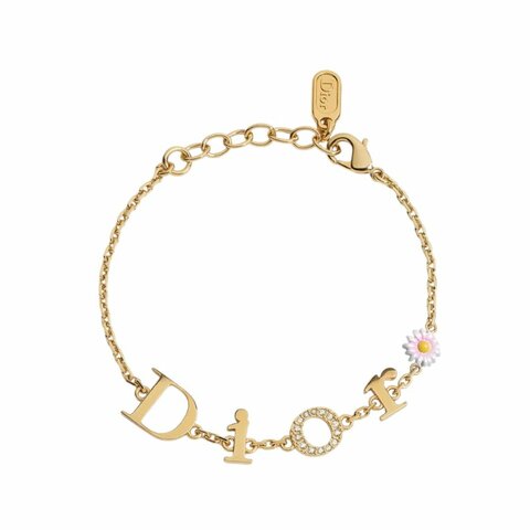 【Dior 迪奧】Mini Daisy DIOR標誌 水晶 雛菊 手鍊 B3298WOMLQ_01X