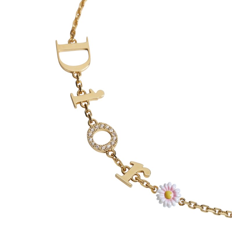 【Dior 迪奧】Mini Daisy DIOR標誌 水晶 雛菊 手鍊 B3298WOMLQ_01X-1