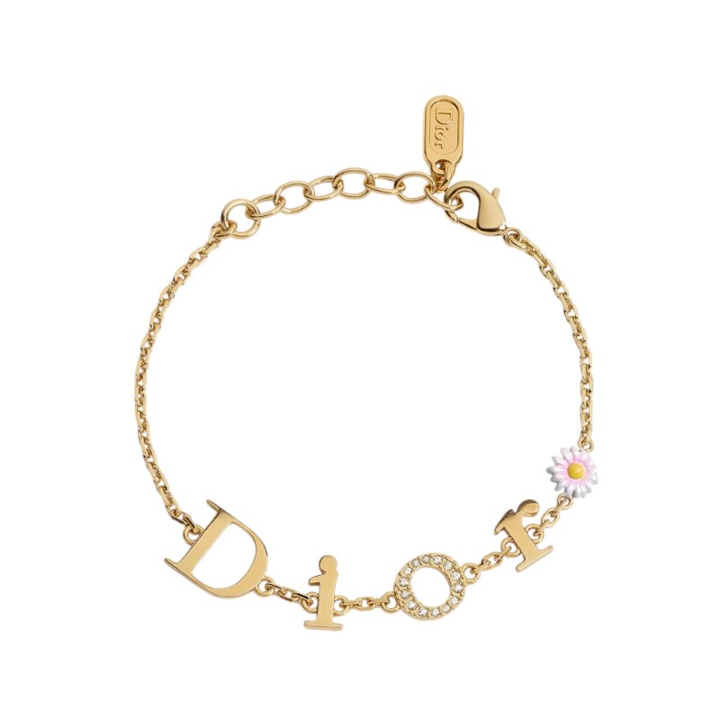 【Dior 迪奧】Mini Daisy DIOR標誌 水晶 雛菊 手鍊 B3298WOMLQ_01X-4
