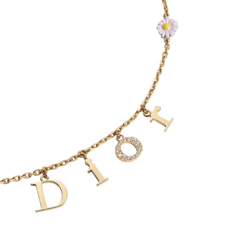 【Dior 迪奧】Mini Daisy DIOR標誌 水晶 雛菊 項鍊 N3669WOMLQ_01X-3