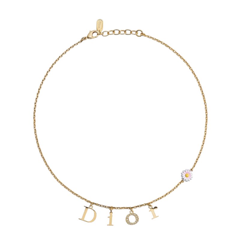 【Dior 迪奧】Mini Daisy DIOR標誌 水晶 雛菊 項鍊 N3669WOMLQ_01X-4