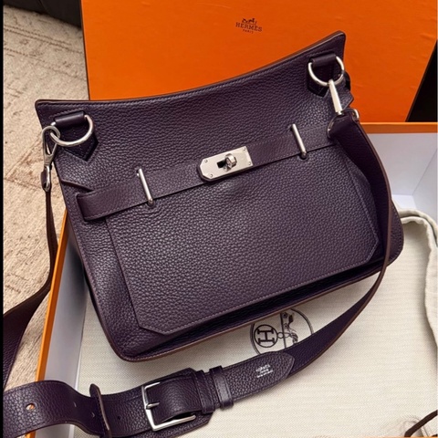 hermes Jypsiere吉普賽31 葡萄紫銀扣單肩包 框R刻 99新 有塵袋盒子