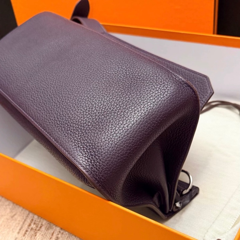 hermes Jypsiere吉普賽31 葡萄紫銀扣單肩包 框R刻 99新 有塵袋盒子-7