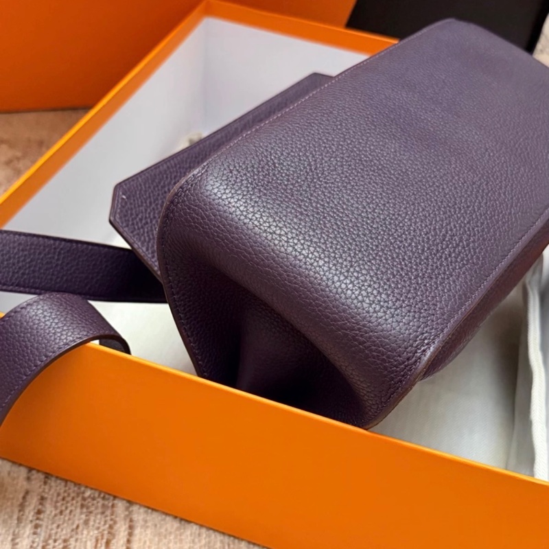 hermes Jypsiere吉普賽31 葡萄紫銀扣單肩包 框R刻 99新 有塵袋盒子-8