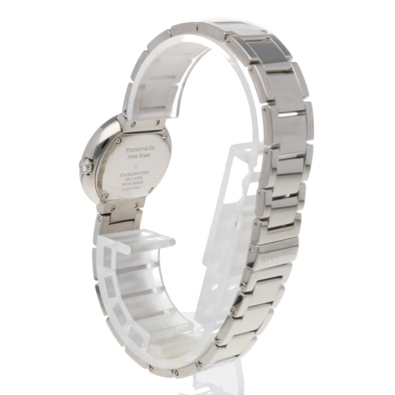 Tiffany Atlas 女士腕錶，不鏽鋼錶殼，石英機芯，型號 69291635，鑲鑽錶圈，貝殼錶殼-4