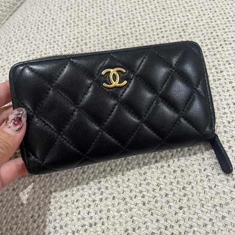 Chanel 香奈兒 中夾 限定版 黑金羊皮 限量款 特別版
