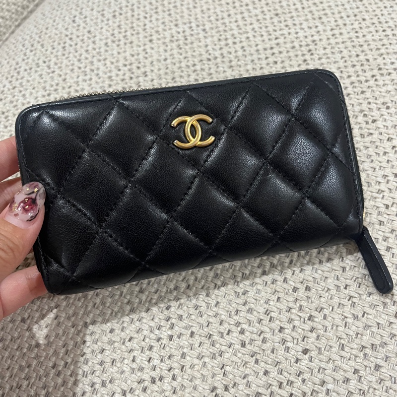 Chanel 香奈兒 中夾 限定版 黑金羊皮 限量款 特別版-0