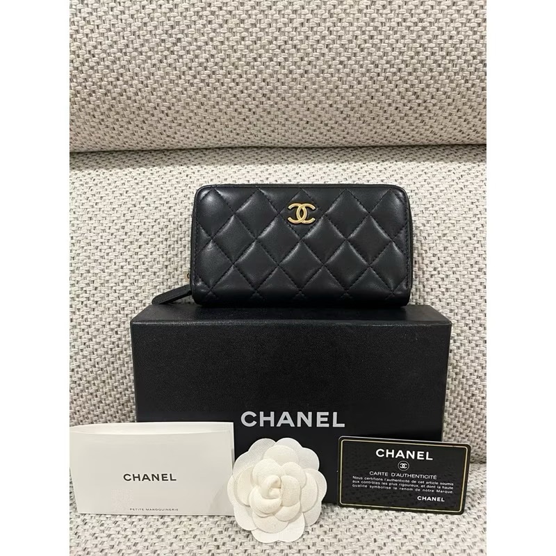 Chanel 香奈兒 中夾 限定版 黑金羊皮 限量款 特別版-6