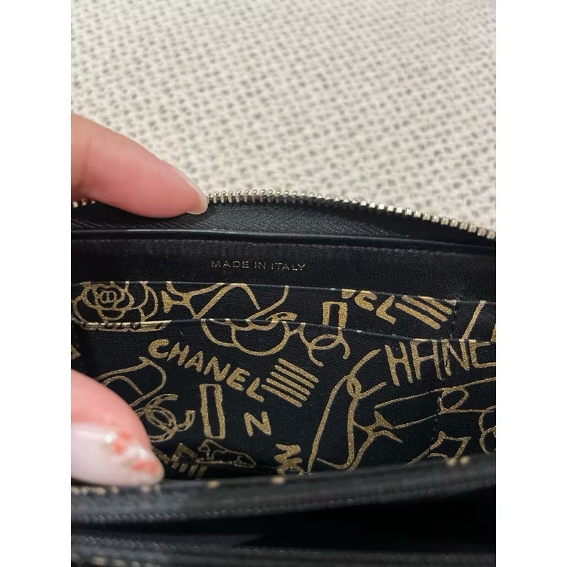 Chanel 香奈兒 中夾 限定版 黑金羊皮 限量款 特別版-8