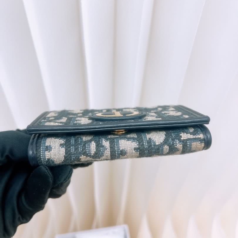 Dior 30 montaigne 藍色老花蒙田短夾-2