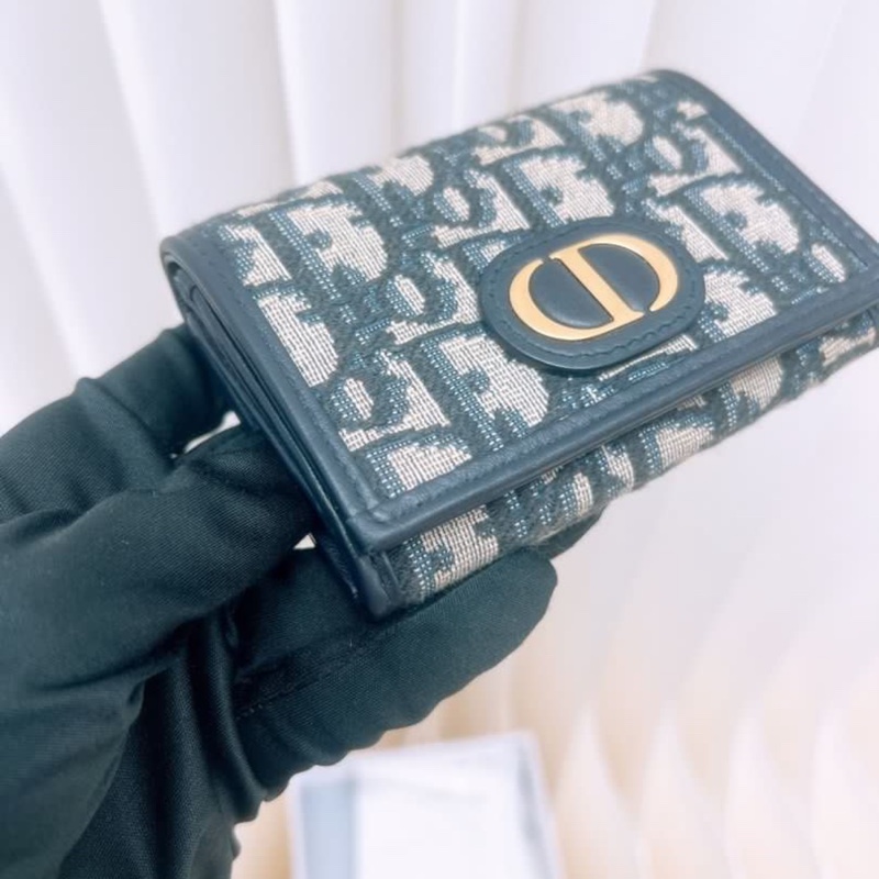 Dior 30 montaigne 藍色老花蒙田短夾-3