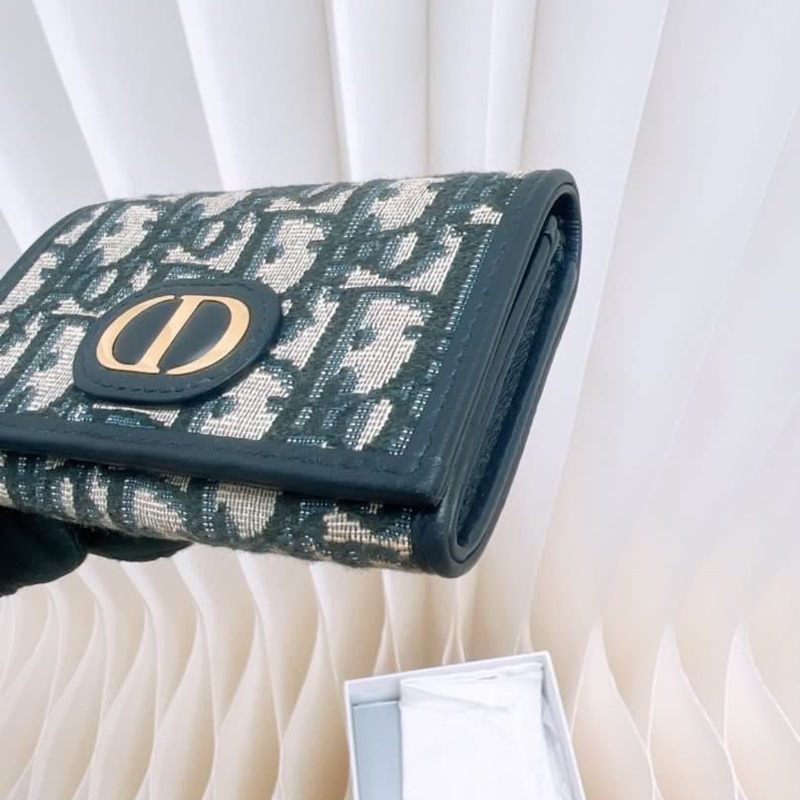 Dior 30 montaigne 藍色老花蒙田短夾-4