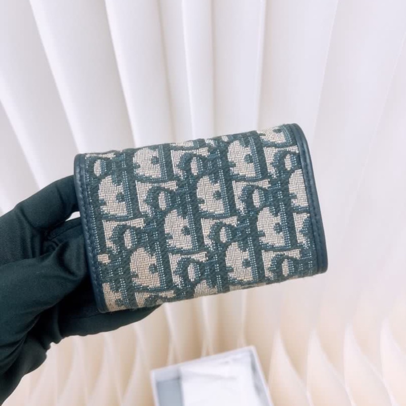 Dior 30 montaigne 藍色老花蒙田短夾-6