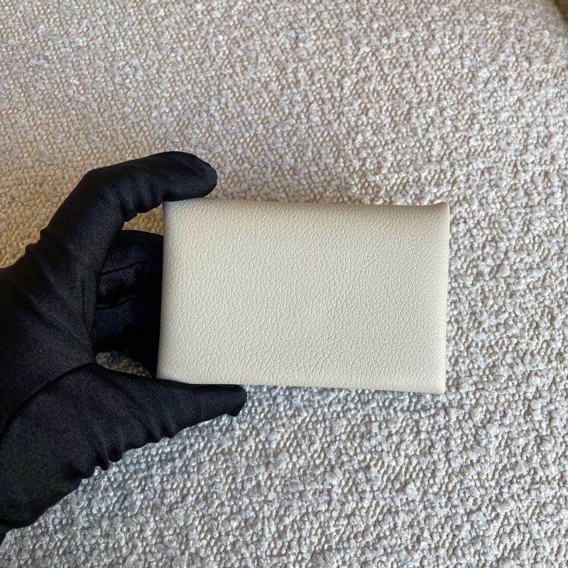 Hermes 愛馬仕Calvi card holder卡夾 Gris Pâle B刻 珍珠灰-1