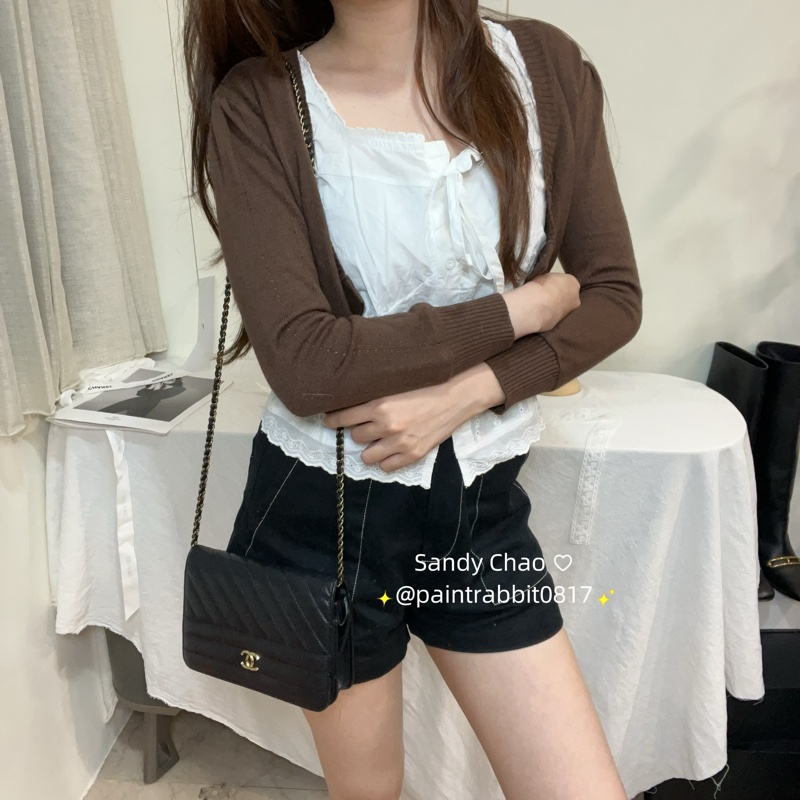 ෆ Chanel 黑色斜紋woc-1