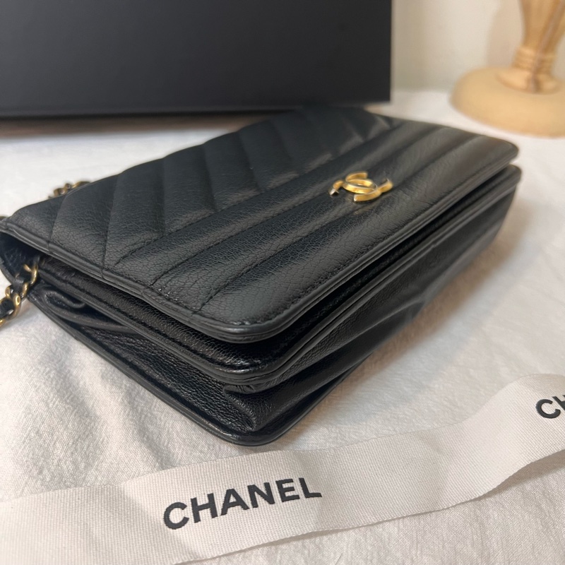 ෆ Chanel 黑色斜紋woc-5